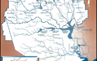 Figure 1 – Proposed Alternatives Graphic from 1957 San Jacinto River Master Plan Report