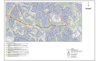 Rehabilitation of Bear Branch Gravity Main - Project Limits and Access Routes Map